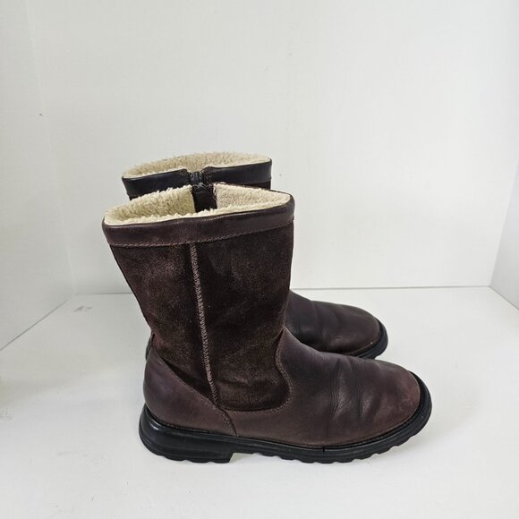 Khombu Boots Brown Leather Rustic Sherpa Winter 8.5 - Picture 3 of 12